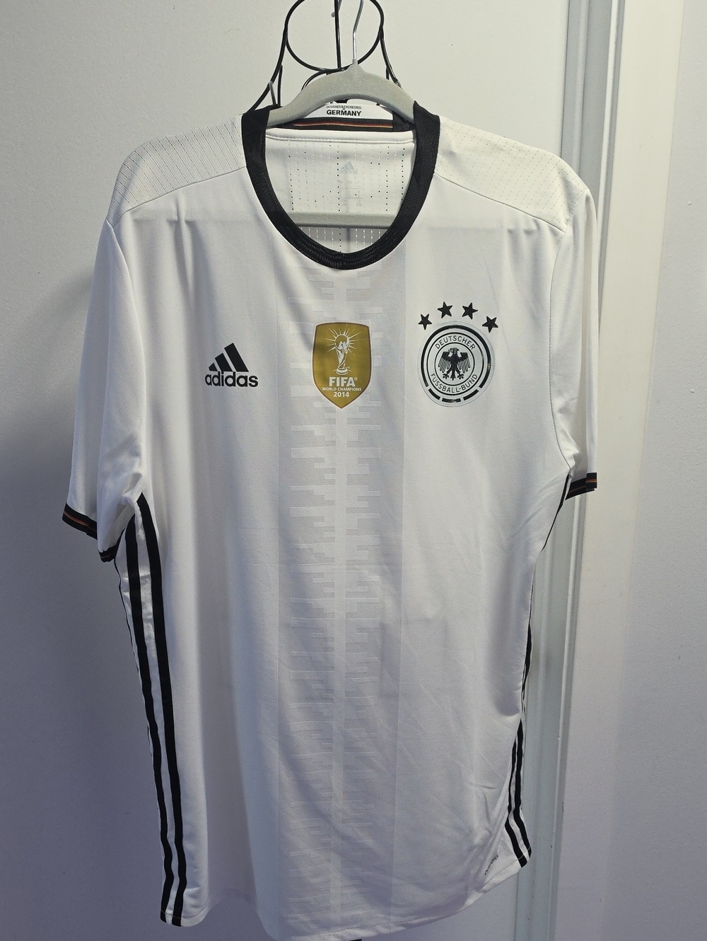 adidas White & Black Germany Men's Football Jersey